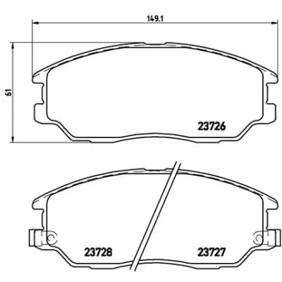 Bilde av BREMBO P 30 028 Bremseklosser med akustisk slitasjevarsel uten tilbehør HYUNDAI: Terracan, SSANGYONG: RODIUS I, 2