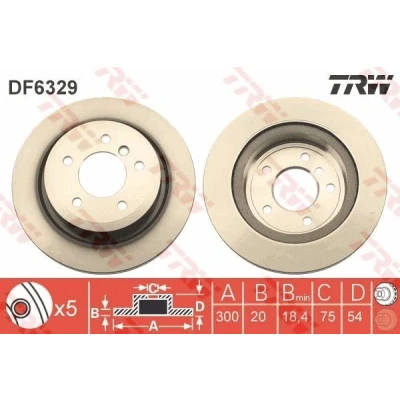Bilde av TRW DF6329 Bremseskiver 300 20 5 120 ventilert spraylakkert BMW: Z4 Roadster
