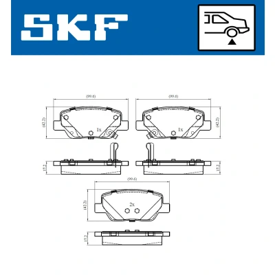 Bilde av SKF VKBP 90303 A Bremseklosser med akustisk slitasjevarsel