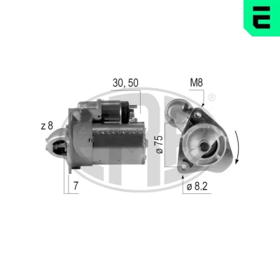 Bilde av ERA 220386A Starter 12 0,8 8 CHEVROLET: Spark