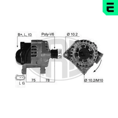 Bilde av ERA 210464A Dynamo 14V 120A BMW: 5 Touring, Sedan, Sedan