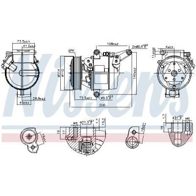 Bilde av NISSENS 890948 Kompressor DKV09Z 12 PAG 46 R 134a