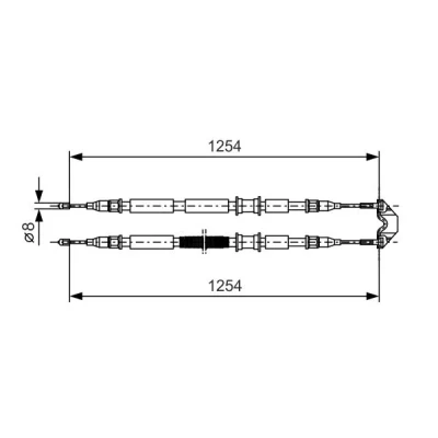 Bilde av BOSCH 1 987 477 764 Bremsekabel 1254, 1254 OPEL: Astra G CC