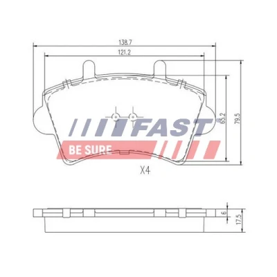 Bilde av FAST FT29540 Bremseklosser framaksel ekskl. slitasjevarselkontakt RENAULT: MASTER 2 Pritsche/Fahrgestell, Kasten, Bus