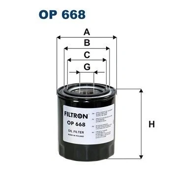 Bilde av FILTRON OP 668 Oljefilter M 23 X 1.5 Påskruingsfilter SCANIA: P,G,R,T series, 4 series