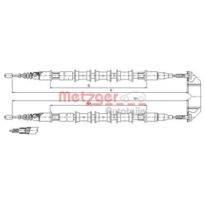 Bilde av METZGER 11.5933 Bremsekabel bak 1455/1226+1455/1226 COFLE