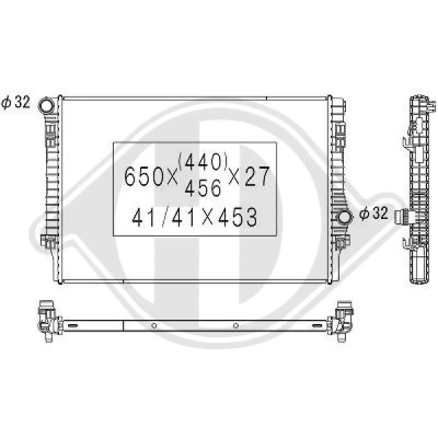 Bilde av DIEDERICHS DCM3471 Radiator 650 450 34 Climate VOLKSWAGEN: Golf 7