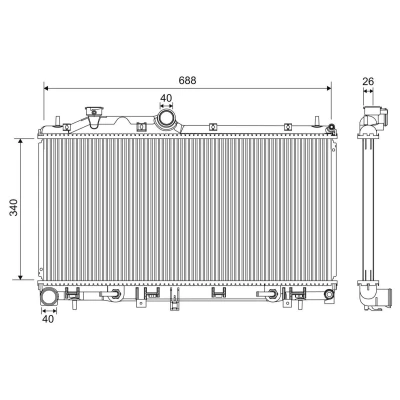 Bilde av Radiator, motorkjøling, subaru forester, 45119SC020, 45119 SC020