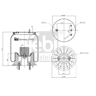 Bilde av FEBI BILSTEIN 47553 Fjærbelg, luftfjæring DAF: LF 45