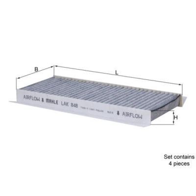 Bilde av MAHLE ORIGINAL LAK 848/S Kupéfilter Karbonfilter 214,0 93 18,5 BMW: 3 Sedan, Coupé, Cabrio