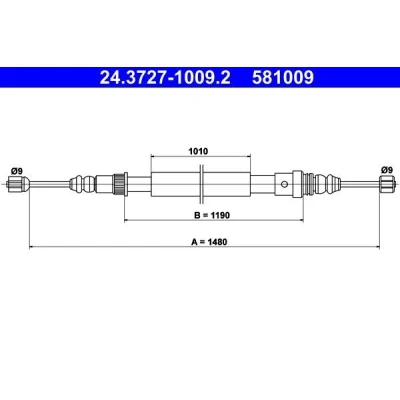 Bilde av ATE 24.3727 1009.2 Bremsekabel 1480