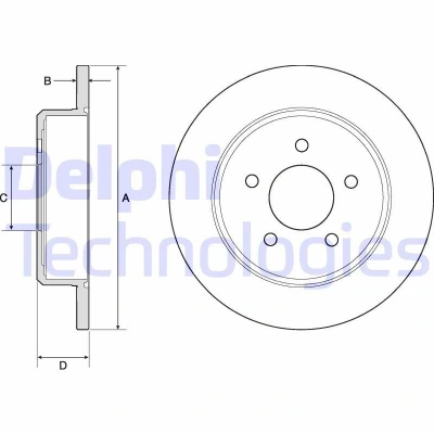 Bilde av DELPHI BG3739 Bremseskiver 290 12 5 fullt ut oljet ubehandlet uten hjullager, ABS sensorring CHRYSLER: VOYAGER 4, GRAND 5OYAGER