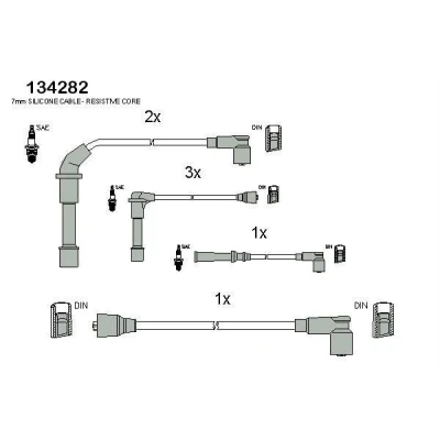 Bilde av HITACHI 134282 Pluggledninger TOYOTA: Avensis I Sedan