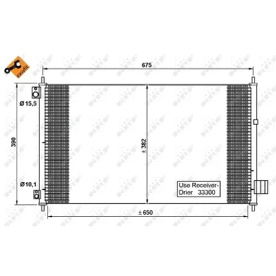 Bilde av NRF EASY FIT 35780 Kondensator med tetningsring 15,5 10,1 Aluminium 650