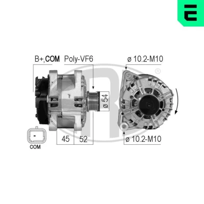Bilde av ERA 210717 Dynamo 14V 150A PEUGEOT: 208 I Hatchback, Partner II Van, Expert III CITROËN: Berlingo C5 Stasjonsvogn,