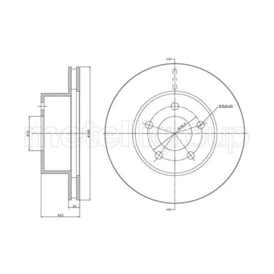 Bilde av METELLI 23 1051C Bremseskiver 280,0 24,5 5 72,0 ventilert spraylakkert JEEP: Grand Cherokee I, II, WRANGLER 2