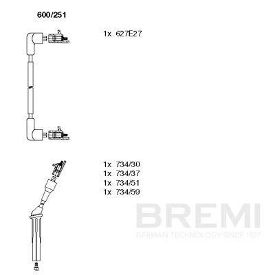 Bilde av BREMI 600/251 Pluggledninger 5 SAAB: 900 II Cabrio