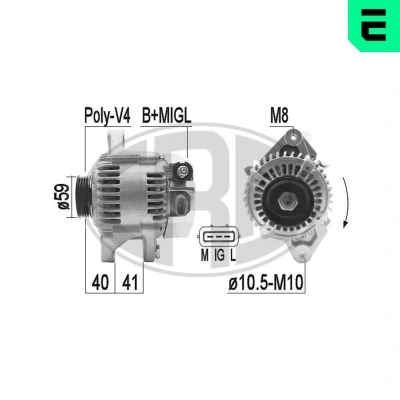 Bilde av ERA 209371A Dynamo 14V 90A TOYOTA: Yaris II Hatchback, I Verso