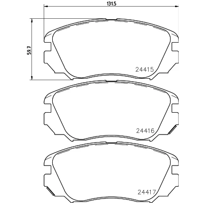 Bilde av HELLA 8DB 355 013 051 Bremseklosser med akustisk slitasjevarsel tilbehør OPEL: Insignia A Sports Tourer, Hatchback, Sedan