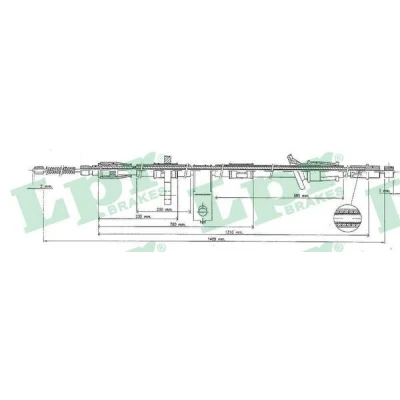 Bilde av LPR C0321B Bremsekabel 1485/1318 Trommelbrems