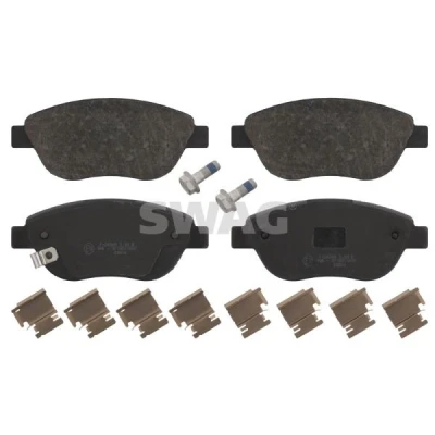 Bilde av SWAG 40 91 6630 Bremseklosser framaksel med akustisk slitasjevarsel festemateriell OPEL: Corsa D Hatchback, FIAT: 500L