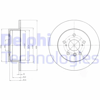 Bilde av DELPHI BG4268 Bremseskiver 281 10 5 fullt ut oljet ubehandlet uten hjullager, ABS sensorring TOYOTA: Camry VI Sedan