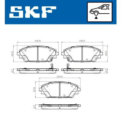 Bilde av SKF VKBP 80341 A Bremseklosser med akustisk slitasjevarsel