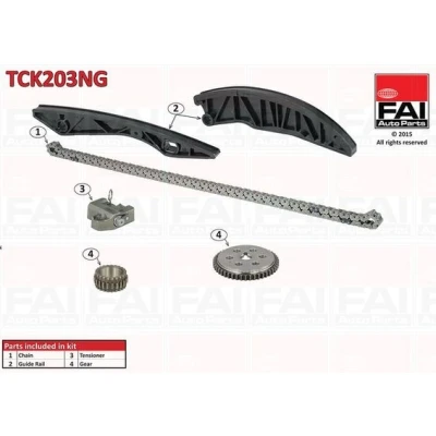 Bilde av FAI AutoParts TCK203NG Registerkjedesett uten tetning, med tannhjul simplex, Kjede m/lite støy KIA: cee‘d II Hatchback