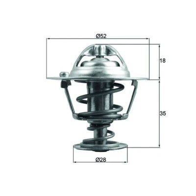Bilde av MAHLE ORIGINAL TX 184 78D Termostat 78 52 med tetning HONDA: CIVIC 7 Hatchback, Integra II Coupé