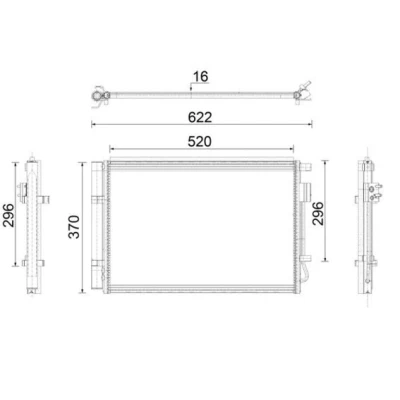 Bilde av MAHLE ORIGINAL AC 918 000P Kondensator med tørker 520 R 134a HYUNDAI: i20 II Hatchback