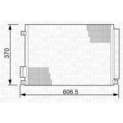 Bilde av MAGNETI MARELLI 350203497000 Kondensator med tørker 528x365,2x12 365,2 528 12 FIAT: 500 Hatchback, Panda III Hatchback