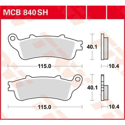 Bilde av TRW Sinter Street MCB840SH Bremseklosser