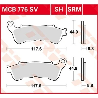 Bilde av TRW Sinter Street MCB776SH Bremseklosser