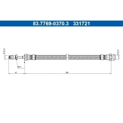 Bilde av ATE 83.7769 0370.3 Bremseslange 369mm M10x1mm