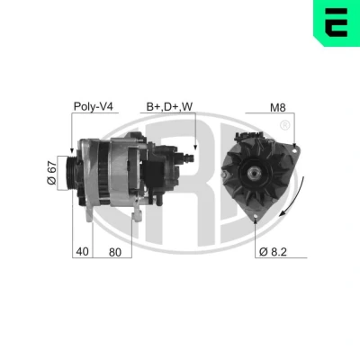 Bilde av ERA 210210A Dynamo 14V 70A FORD: SCORPIO 1, Transit Mk3 Flatvogn lastebil/Chassis