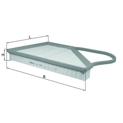Bilde av MAHLE ORIGINAL LX 1091 Luftfilter 43,3 349 186,2, 186,2 Filterinnsats BENTLEY: Continental GTC