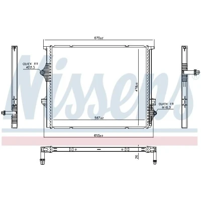Bilde av NISSENS 606397 Radiator Aluminium 567 478 26 Kjøleribber loddet BMW: 3 Sedan