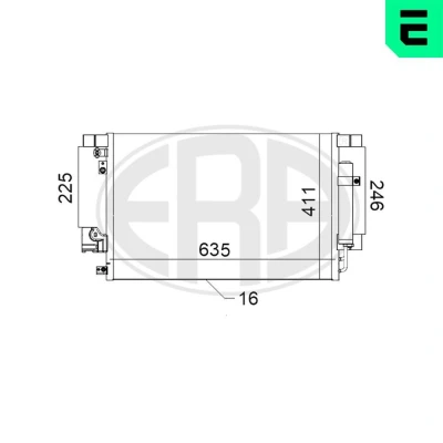 Bilde av ERA 667114 Kondensator med tørker MITSUBISHI: Outlander 2 SUV, ASX PEUGEOT: 4007