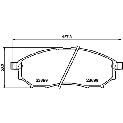 Bilde av HELLA 8DB 355 013 141 Bremseklosser med akustisk slitasjevarsel NISSAN: Qashqai / Qashqai+2 I, Pathfinder 3, NP300 Navara Pick up, INFINITI: FX SUV