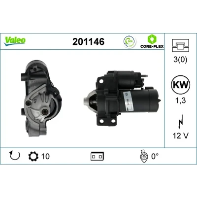 Bilde av VALEO 201146 Starter 12 1,3 10 PEUGEOT: 807, 407 SW, 607 Sedan