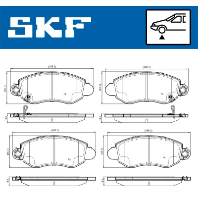Bilde av SKF VKBP 80489 A Bremseklosser med akustisk slitasjevarsel FORD: Transit Mk5 Flatvogn lastebil/Chassis, Minibuss