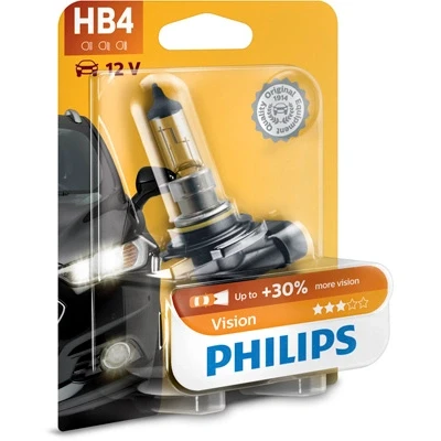 Bilde av Halogenpære PHILIPS Vision Hb4 P22d, passer mange bilmodeller, 000000 000069, 1 382 496, 1J0 411 315 J, 63 12 6321 6926 916,