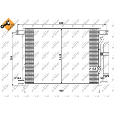 Bilde av NRF EASY FIT 35766 Kondensator med tørker, tetningsring 15,5 10,1 Aluminium 540