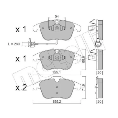 Bilde av Bremseklosser sett, Framaksel, audi a4 allroad b8, b8 avant, a5, a5 cabriolet, sportback, q5, 8K0 698 151A, 151F