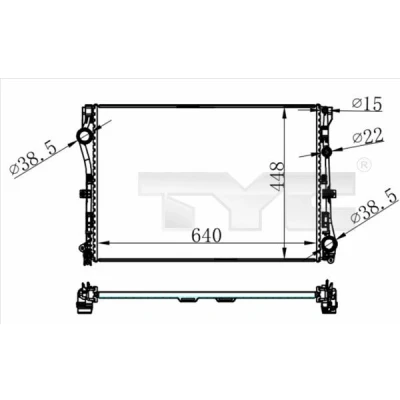 Bilde av TYC 721 0021 Radiator 640 448 16 Kjøleribber loddet MERCEDES BENZ: GLC SUV