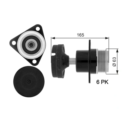 Bilde av GATES OAP7050 Frihjul Dynamo 165 FleetRunner Micro V Stretch Fit FORD: S Max Mk1, MONDEO 4 Turnier,