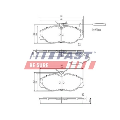 Bilde av Bremseklosser sett, Framaksel, citroën,fiat,peugeot, 4251 16, 17, 4251.16, 4251.17, 4254 51, 4254.51, 71752980, 71770972, 77362212,