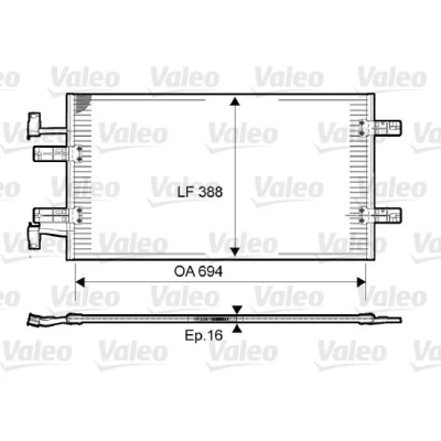 Bilde av VALEO 814171 Kondensator uten tørker 15mm Aluminium 375mm R134a OPEL: Vivaro A Van, Combi, RENAULT: TRAFIC 2 Bus, Kasten