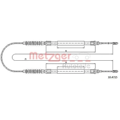 Bilde av METZGER 10.4725 Bremsekabel bak 2715/890x2 Skivebrems COFLE FIAT: Ducato II Flatvogn lastebil/Chassis