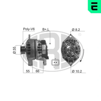 Bilde av ERA 210223A Dynamo 14V 75A RENAULT: Kangoo I Express, CLIO 2, Scénic 1
